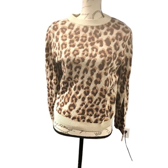 A New Day Leopard Print Cream Brown Women's Small - Picture 7 of 12